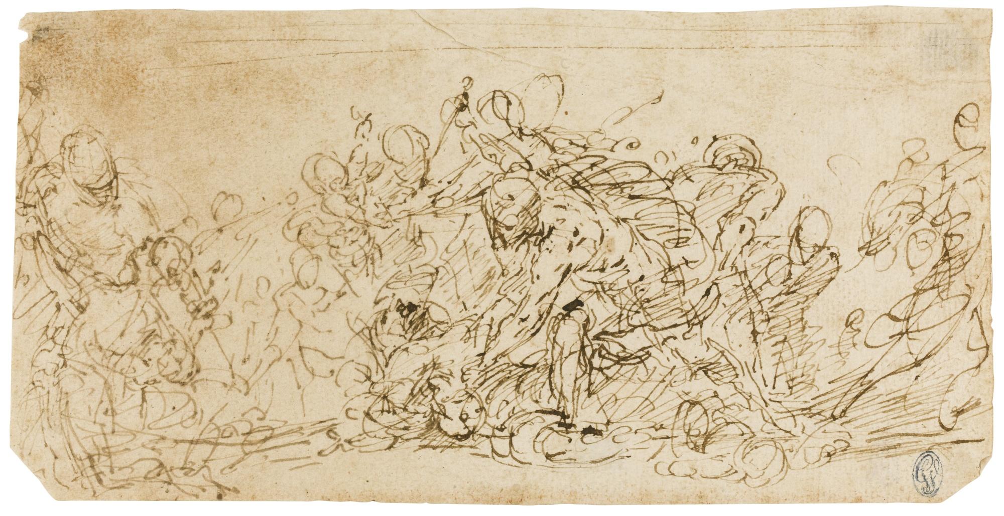 Ercole Procaccini the Younger - Recto: The Massacre Of The Innocents Verso: Two Studies Of Hands