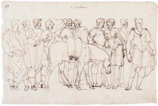 Ercole Setti - La Porcellana: Un groupe de figures autour d\'un âne