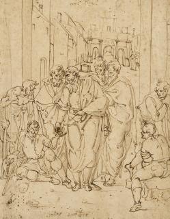 Ercole Setti - Peter and John healing a cripple at the Gate of the Temple