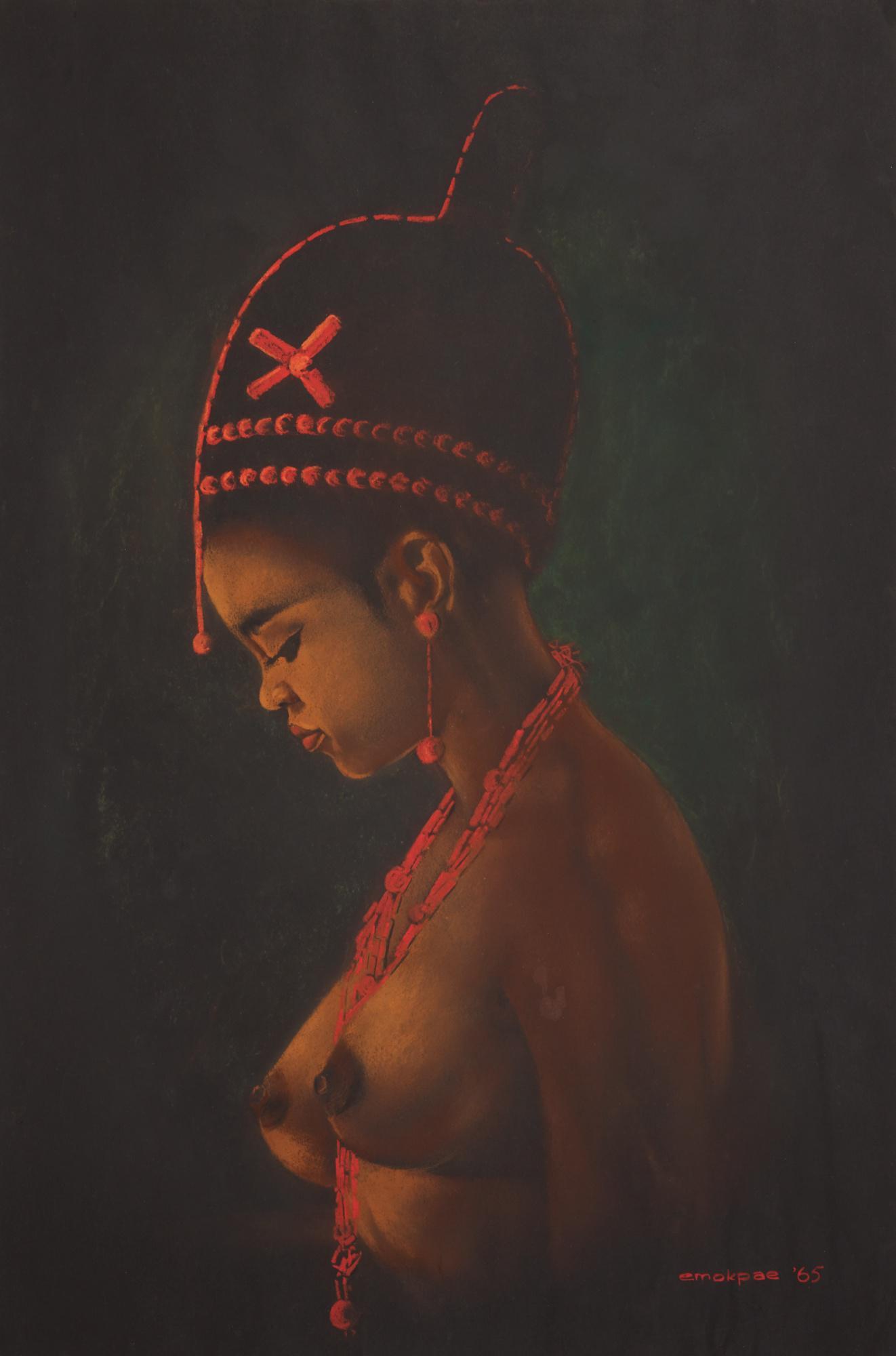 Erhabor Emokpae - Young Woman In Profile, Uvbi Series