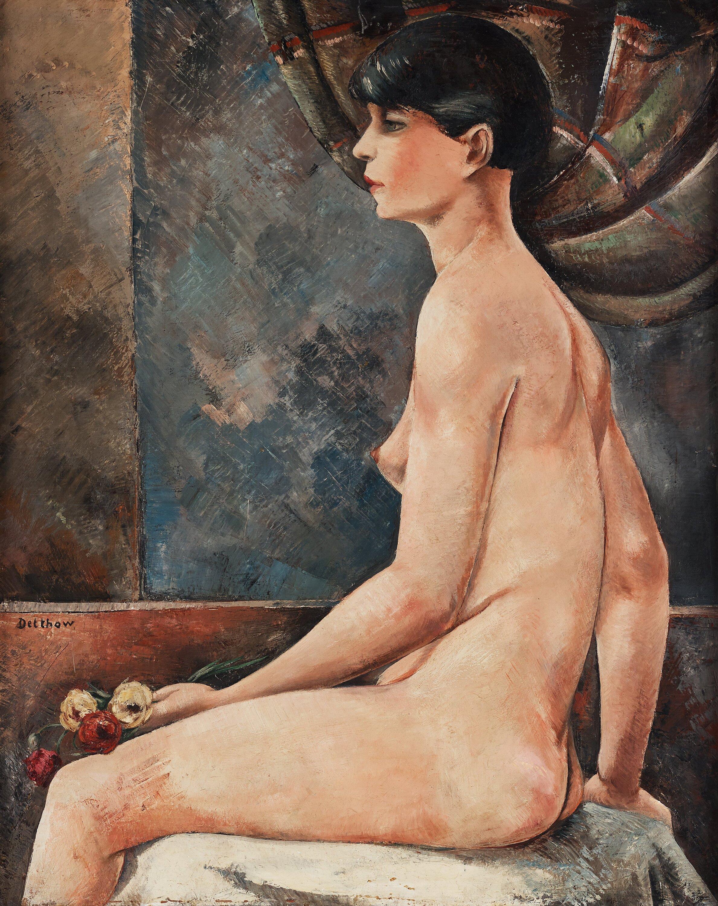 Eric Detthow - Seated model with flowers.