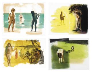 Eric Fischl - (Dog; Beach; Rays; and Inner tube)