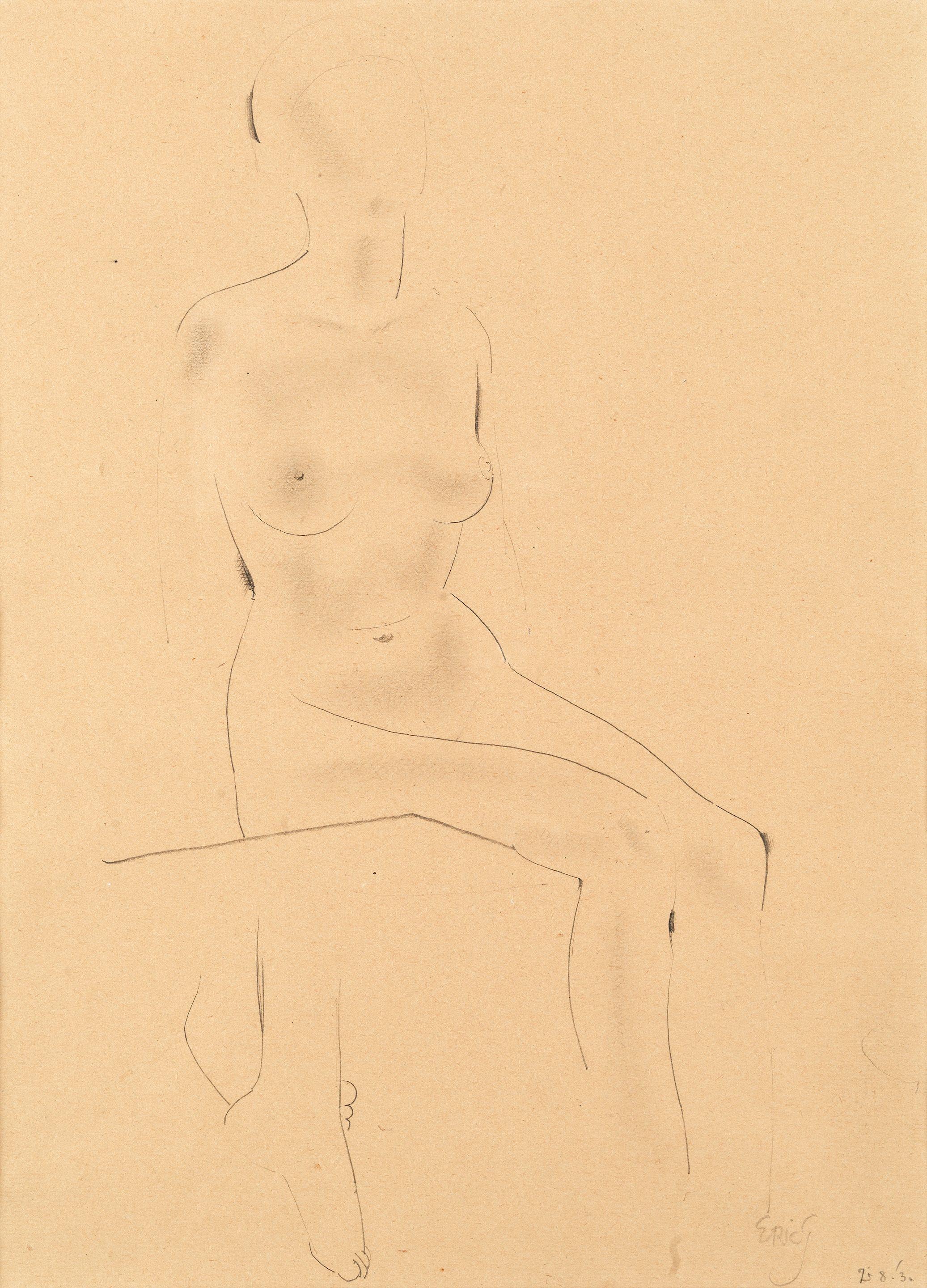 Eric Gill A.R.A. - Seated Female Nude