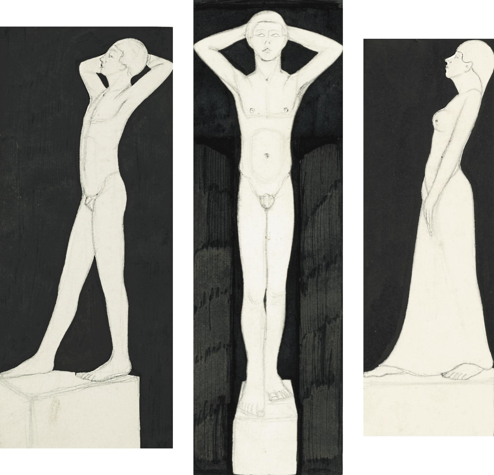 Eric Gill, A.R.A. - Three Studies For Sculpture 