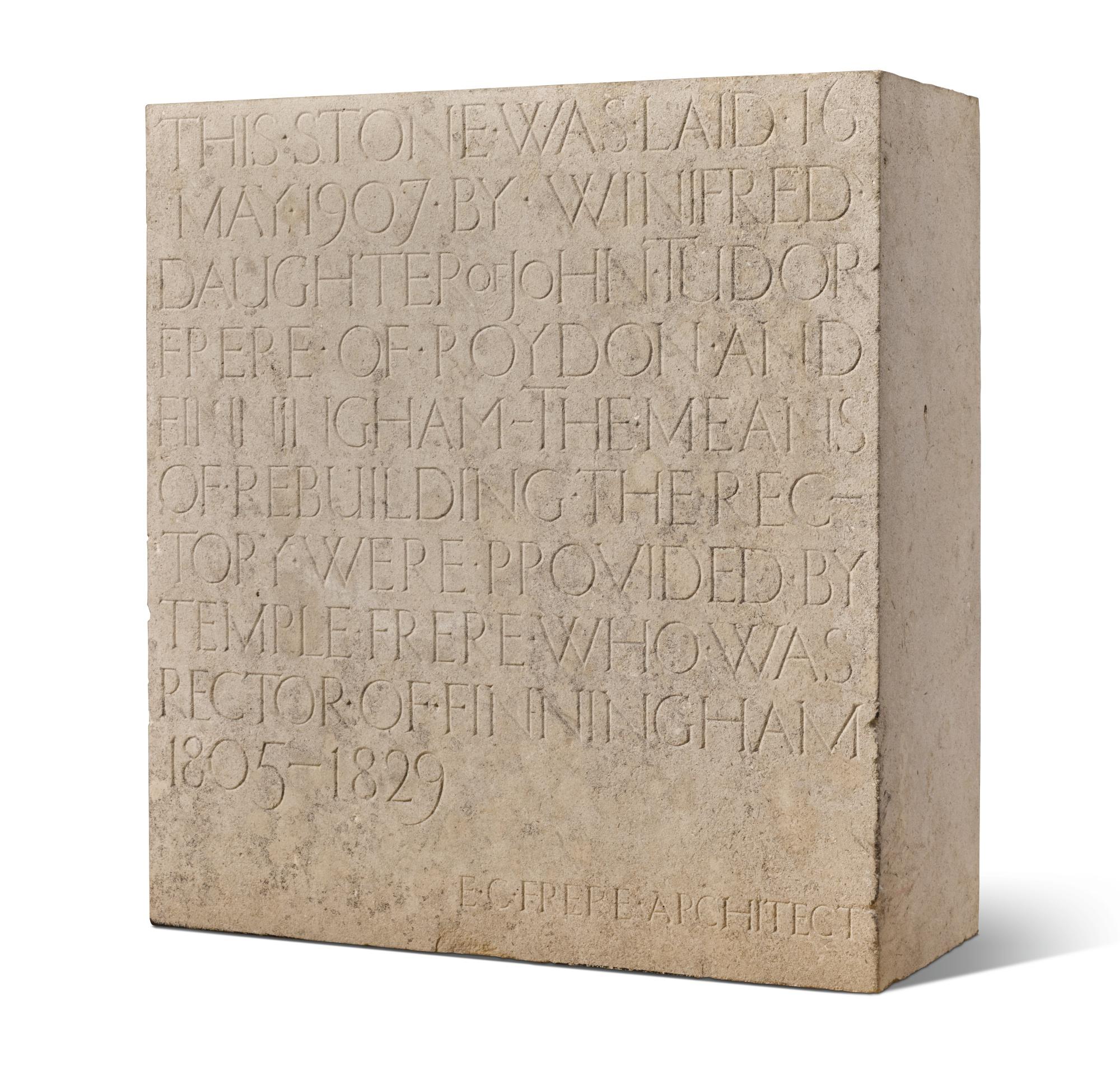 Eric Gill - Foundation Stone From The Old Rectory, Finningham, Suffolk