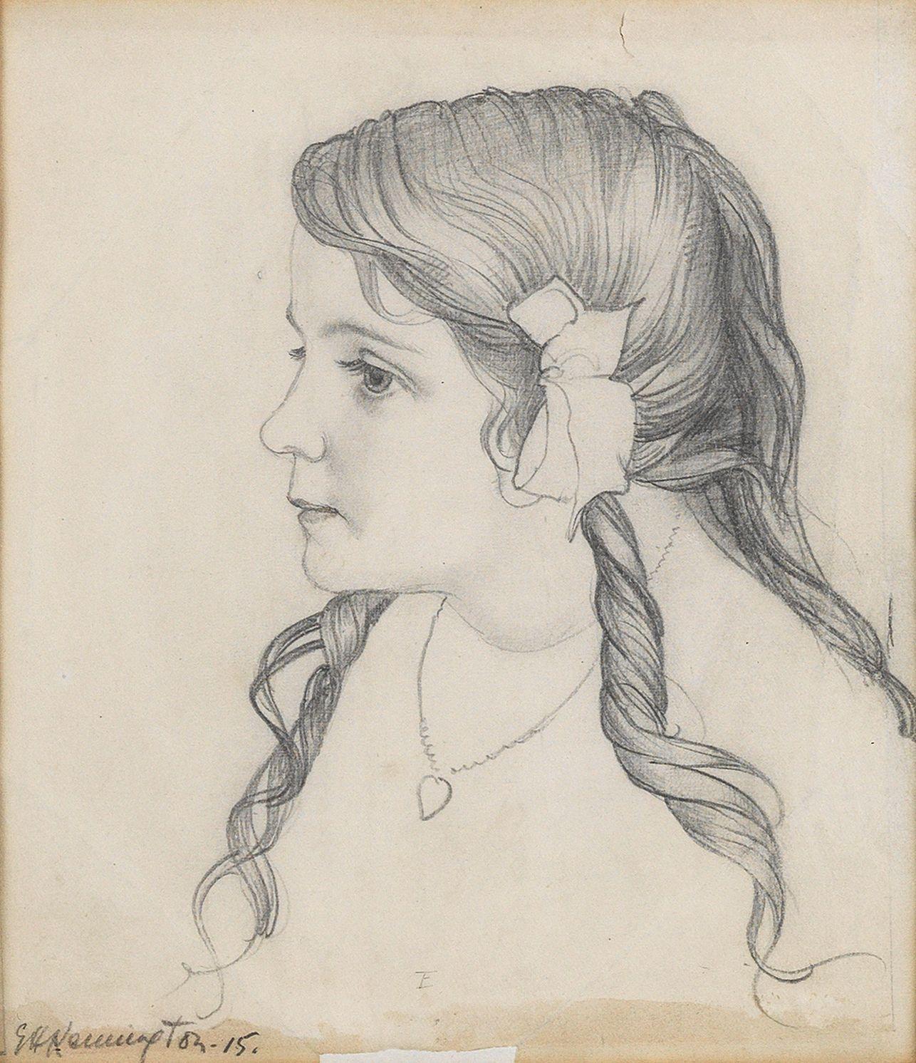 Eric Henri Kennington R.A. - Portrait Of A Girl