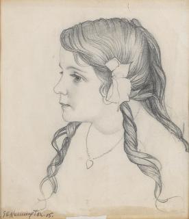 Eric Henri Kennington R.A. - Portrait Of A Girl