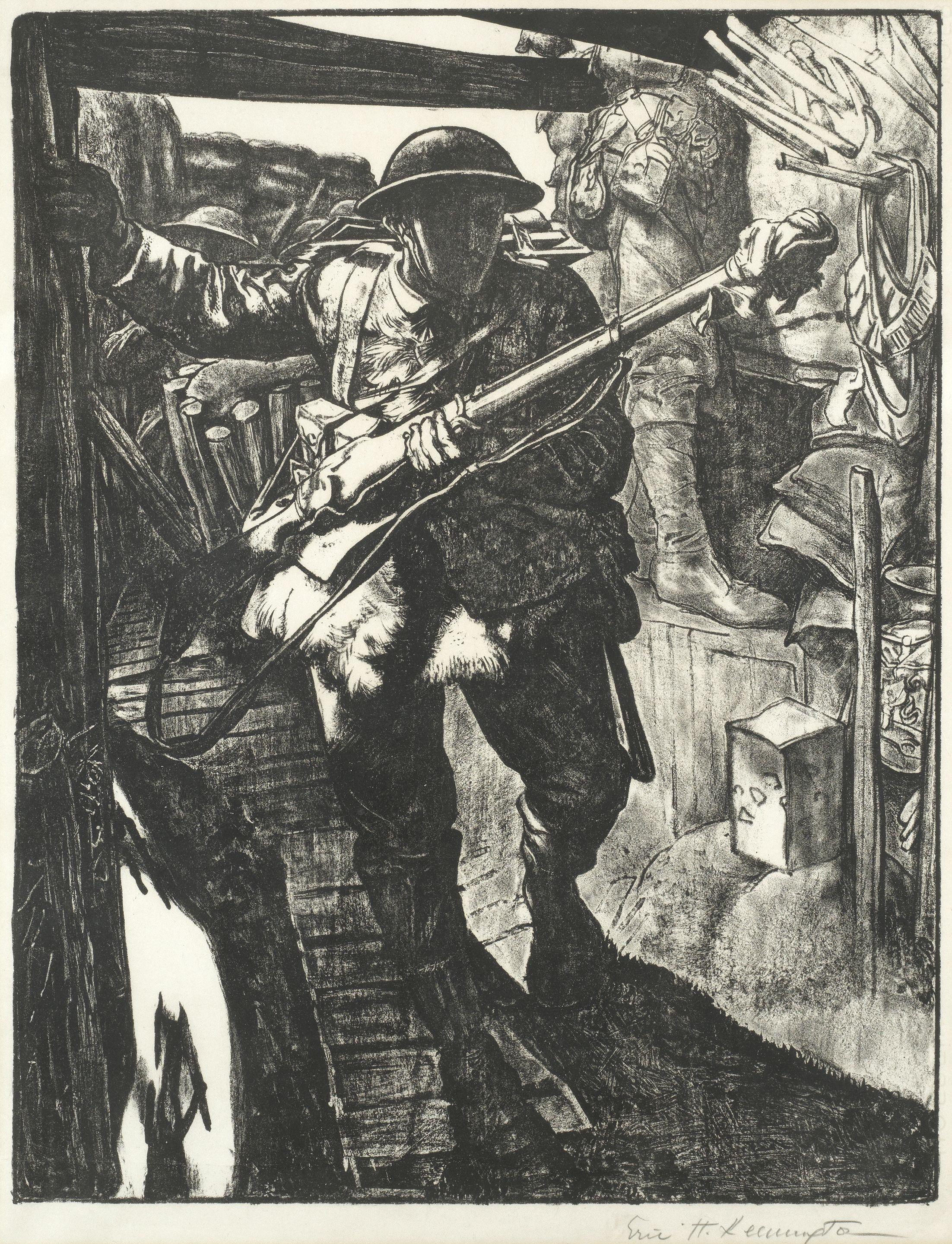 Eric Henri Kennington - Making Solders: In the Trenches, from \'The Great War: Britain\'s Efforts and Ideas\'