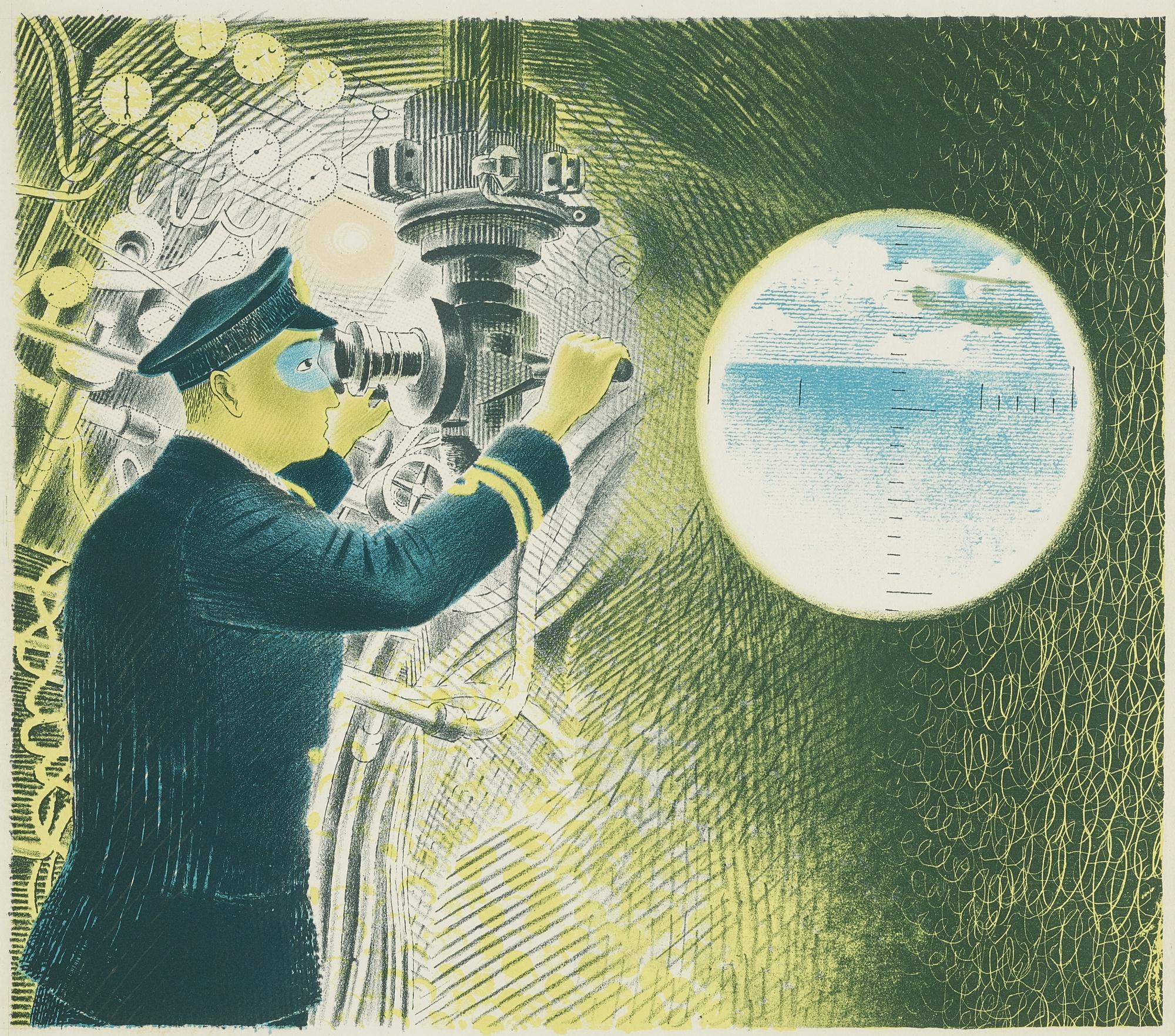 Eric Ravilious - Commander Of A Submarine Looking Through A Periscope