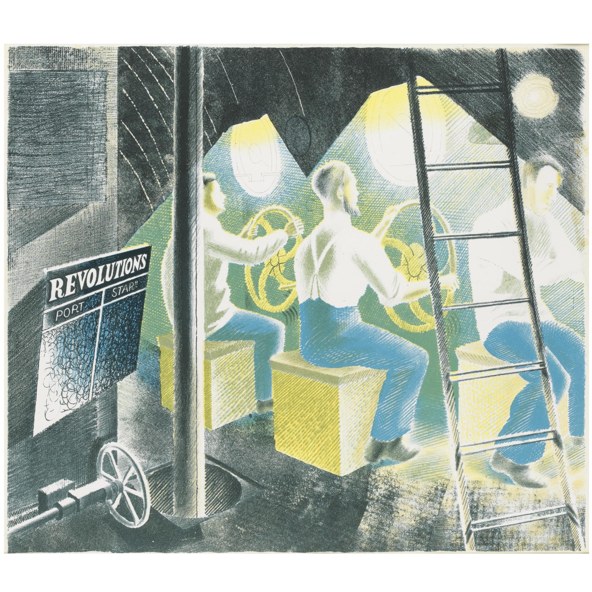 Eric Ravilious - Submarines: Men Operating Submarine Controls