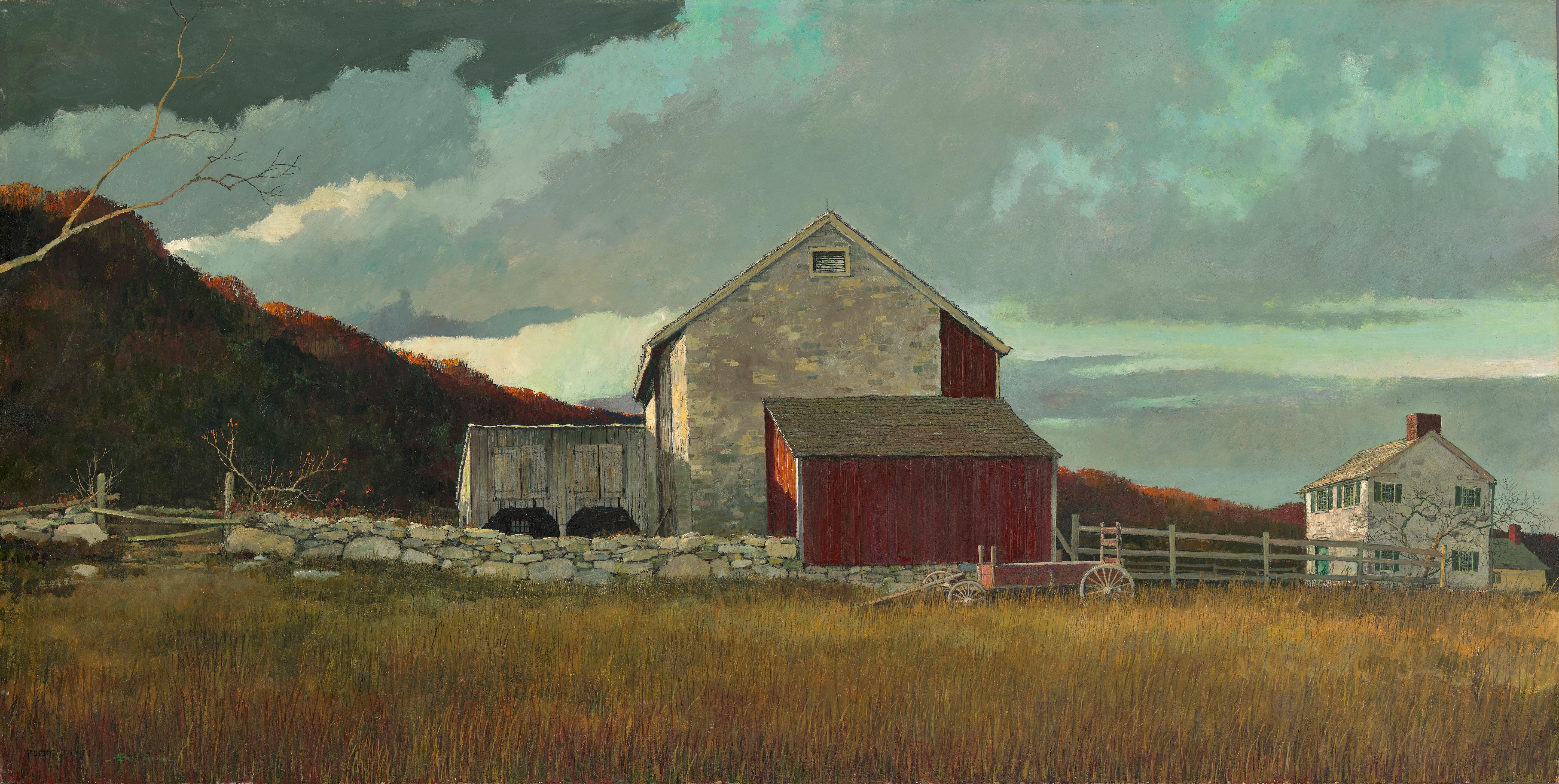 Eric Sloane - Bucks County Barn 24 x 47 5/8 in. (61 x 121 cm.)