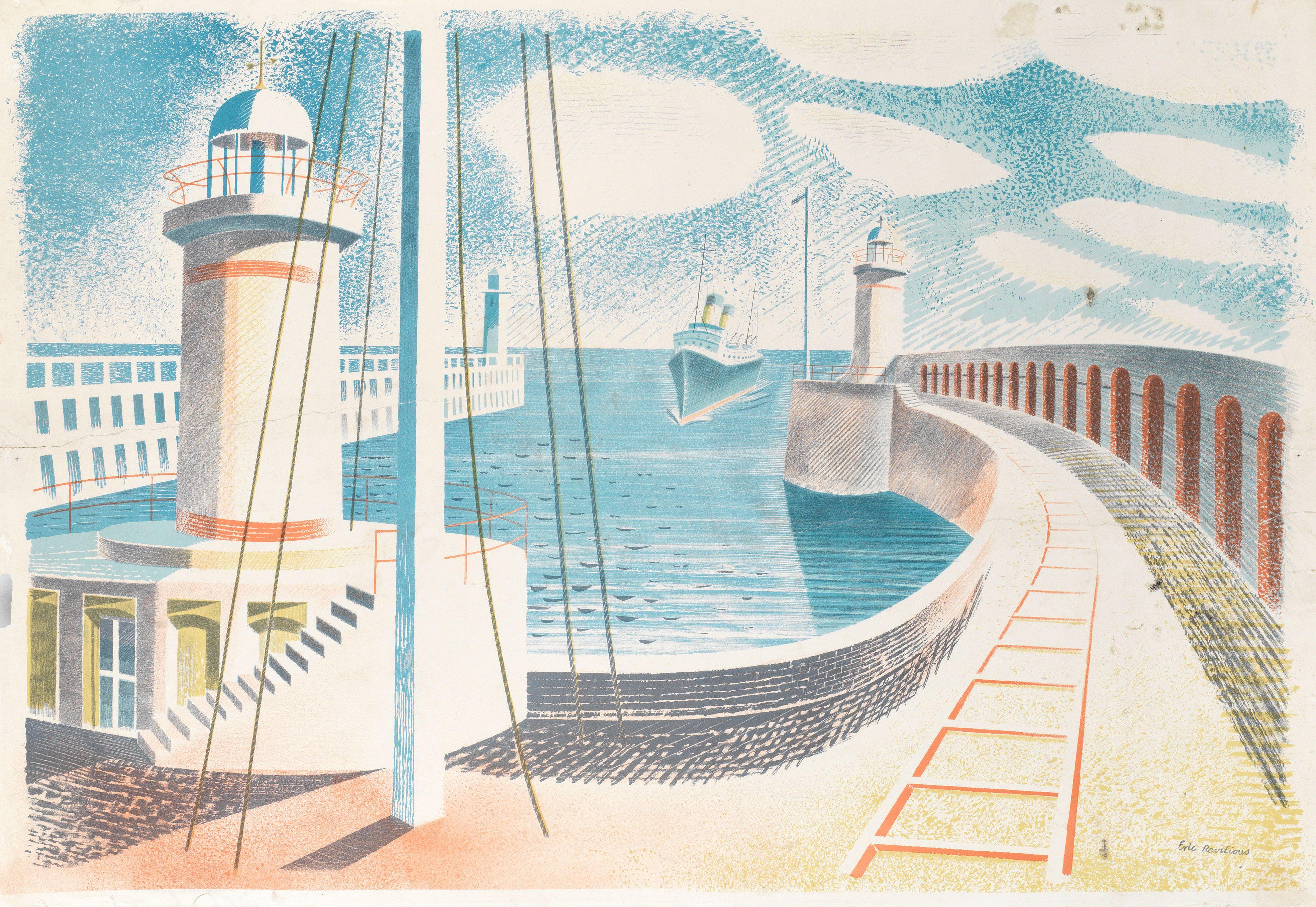 Eric William Ravilious - Newhaven Harbour