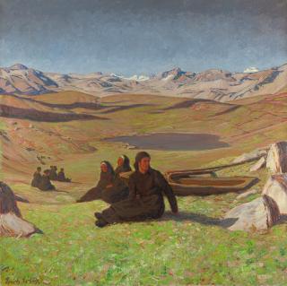 Erich Erler-Samaden - „Sonntag“ (Bei der Rast im Engadin)