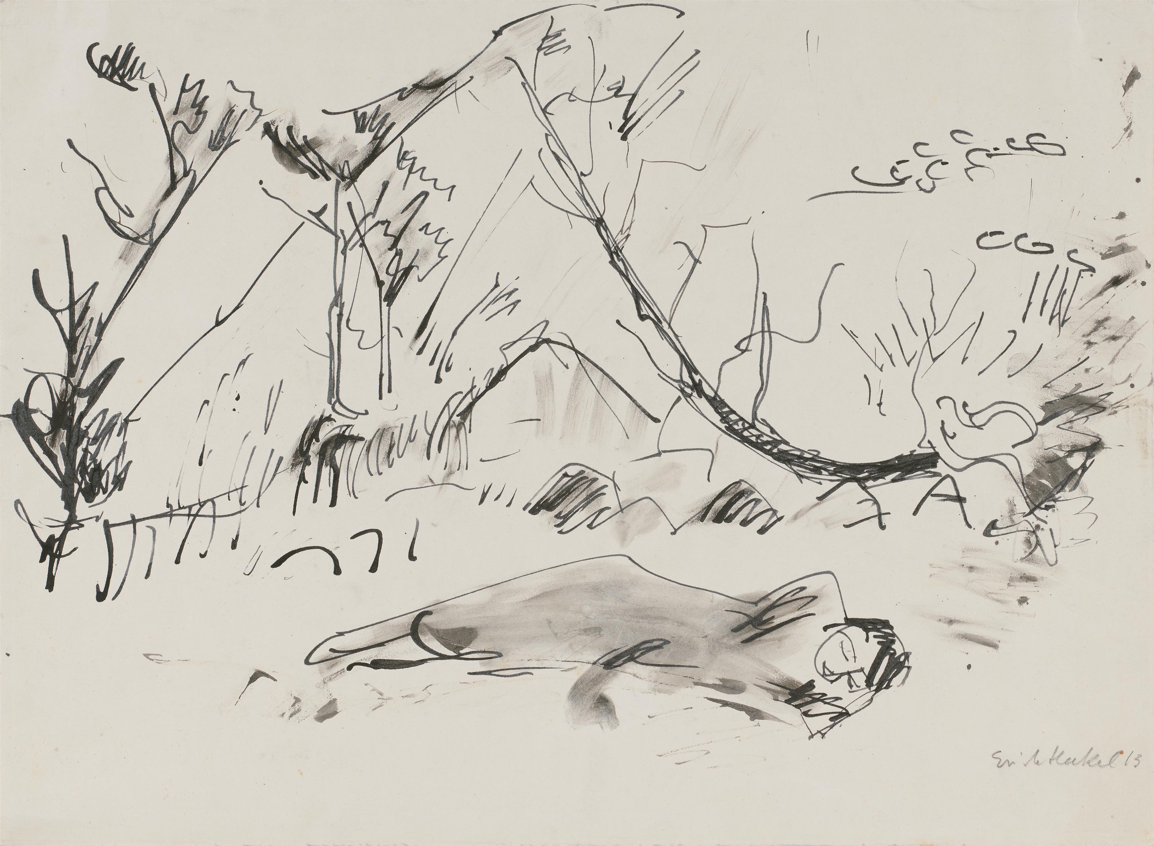 Erich Heckel - Am Strand Liegende