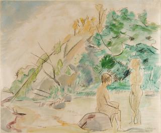 Erich Heckel - Badende am Steilufer.