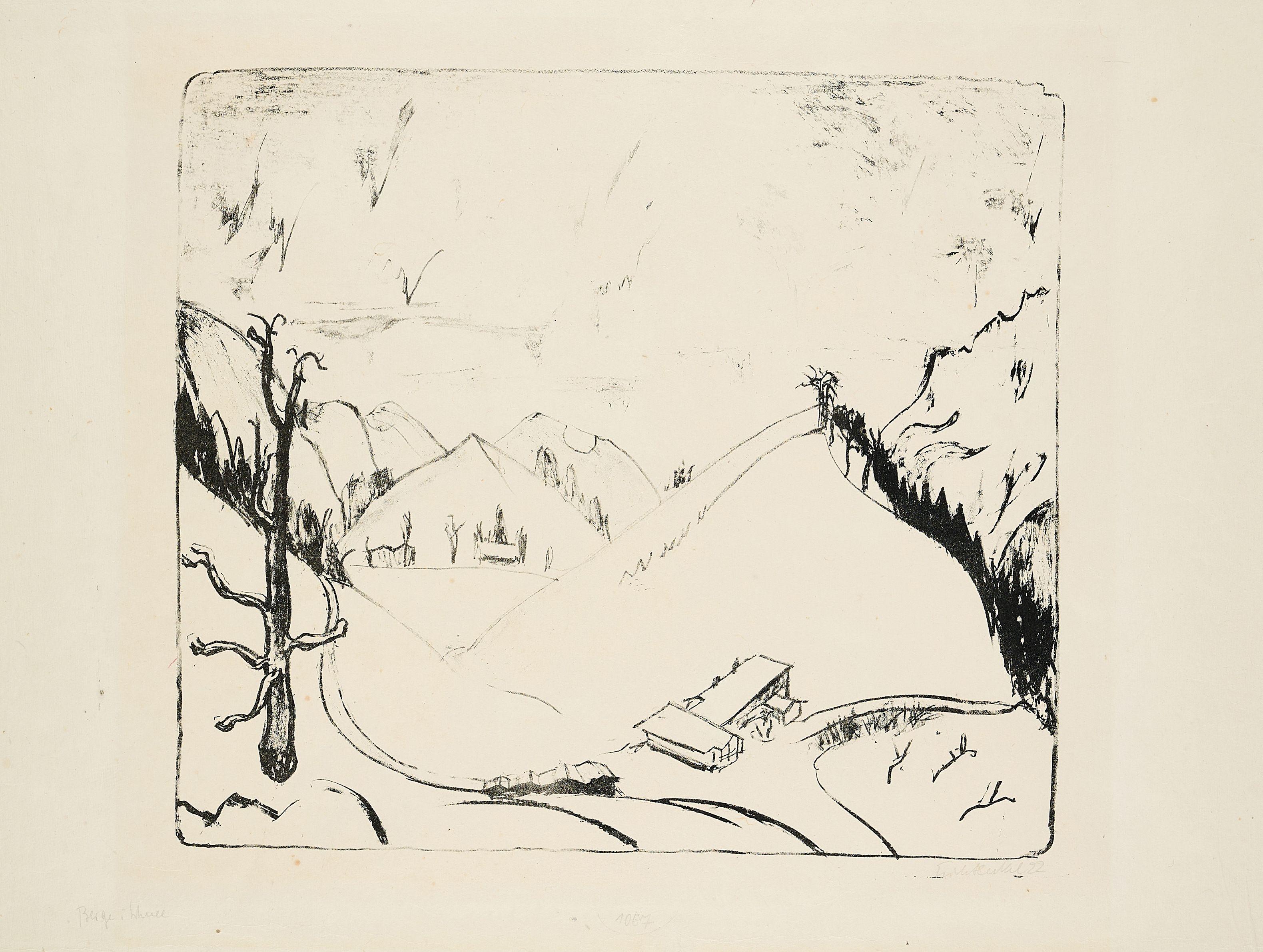 Erich Heckel - Berge im Schnee.