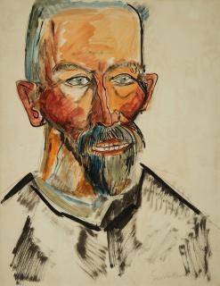 Erich Heckel - Bildnis eines bärtigen Mannes