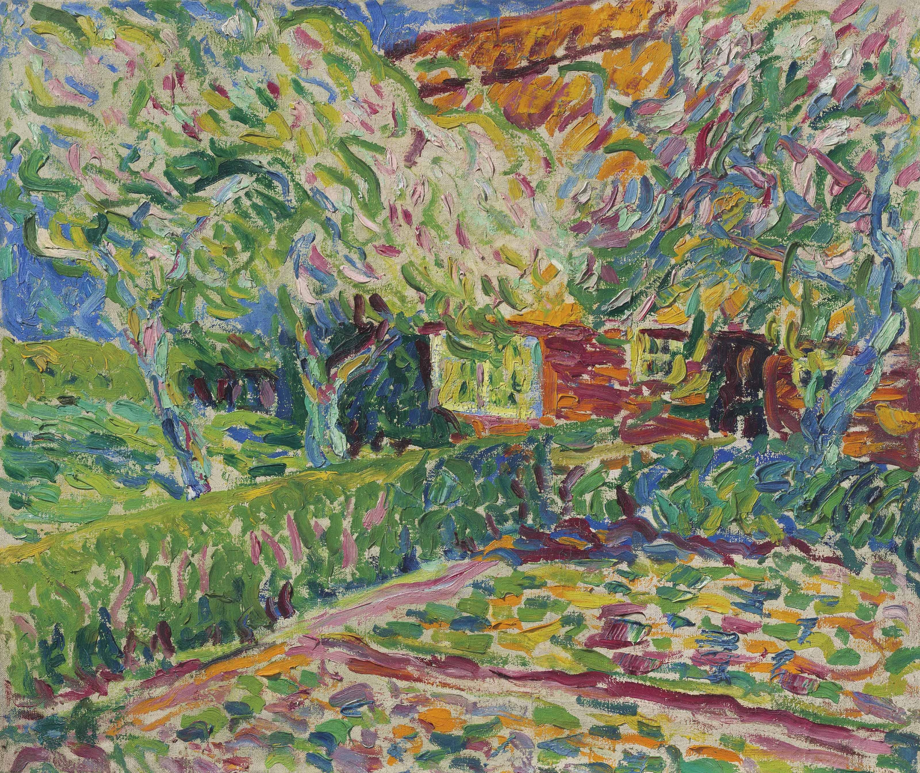 Erich Heckel - Blühende Apfelbäume