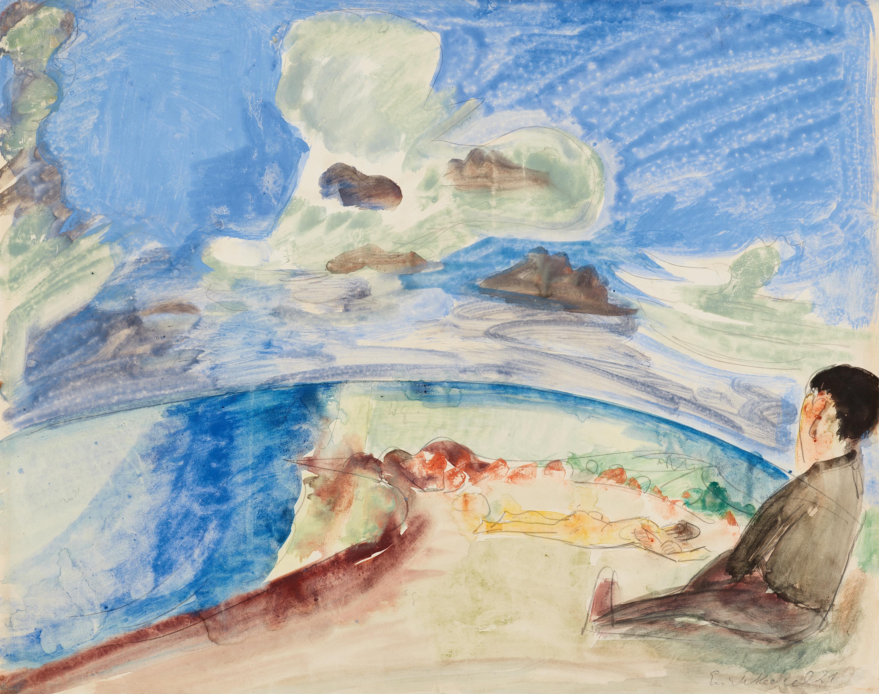 Erich Heckel - Figuren am Strand.