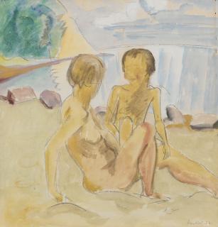 Erich Heckel - Frau Und Kind Am Wasser (Woman And Child By The Water)