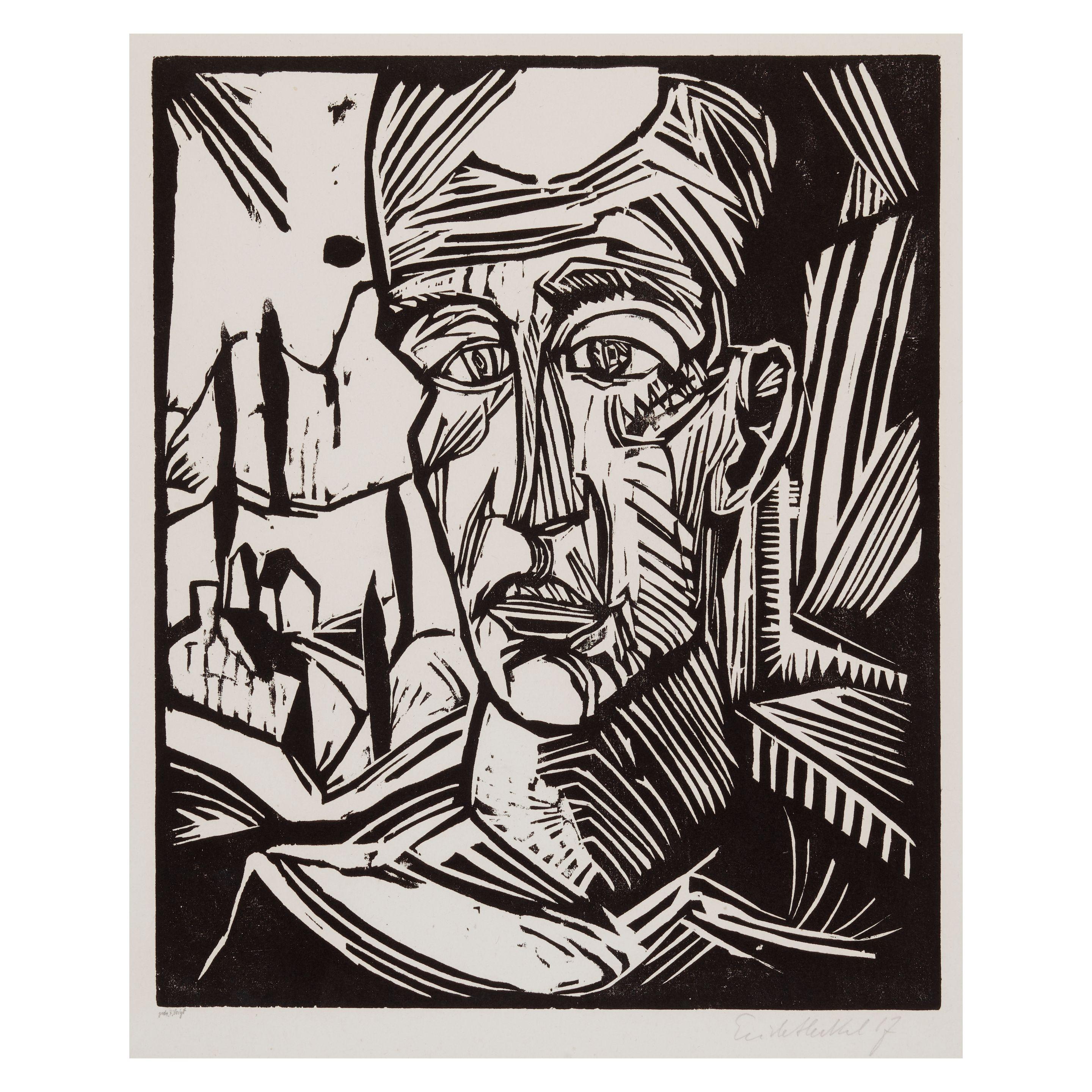 Erich Heckel - Jüngling, from Elf Holzschnitte