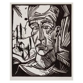 Erich Heckel - Jüngling, from Elf Holzschnitte