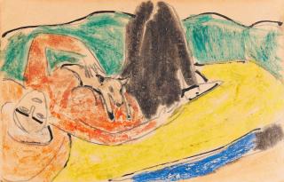 Erich Heckel - Kleine Tänzerin mit Hund