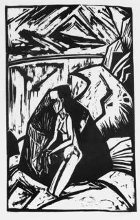 Erich Heckel - Kniende am Stein (Dube W258)