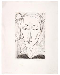 Erich Heckel - Mädchenkopf (Dube 144II)
