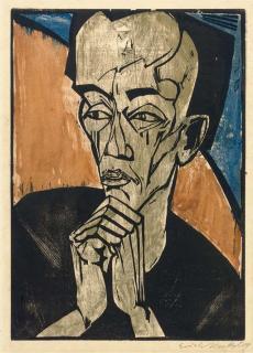 Erich Heckel - Männerbildnis (Dube H318)