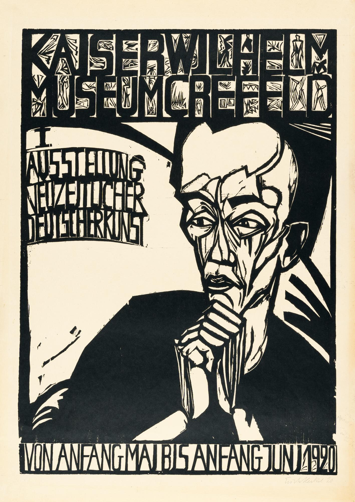 Erich Heckel - Plakat der „1. Ausstellung Neuzeitlicher Deutscher Kunst“ Krefeld
