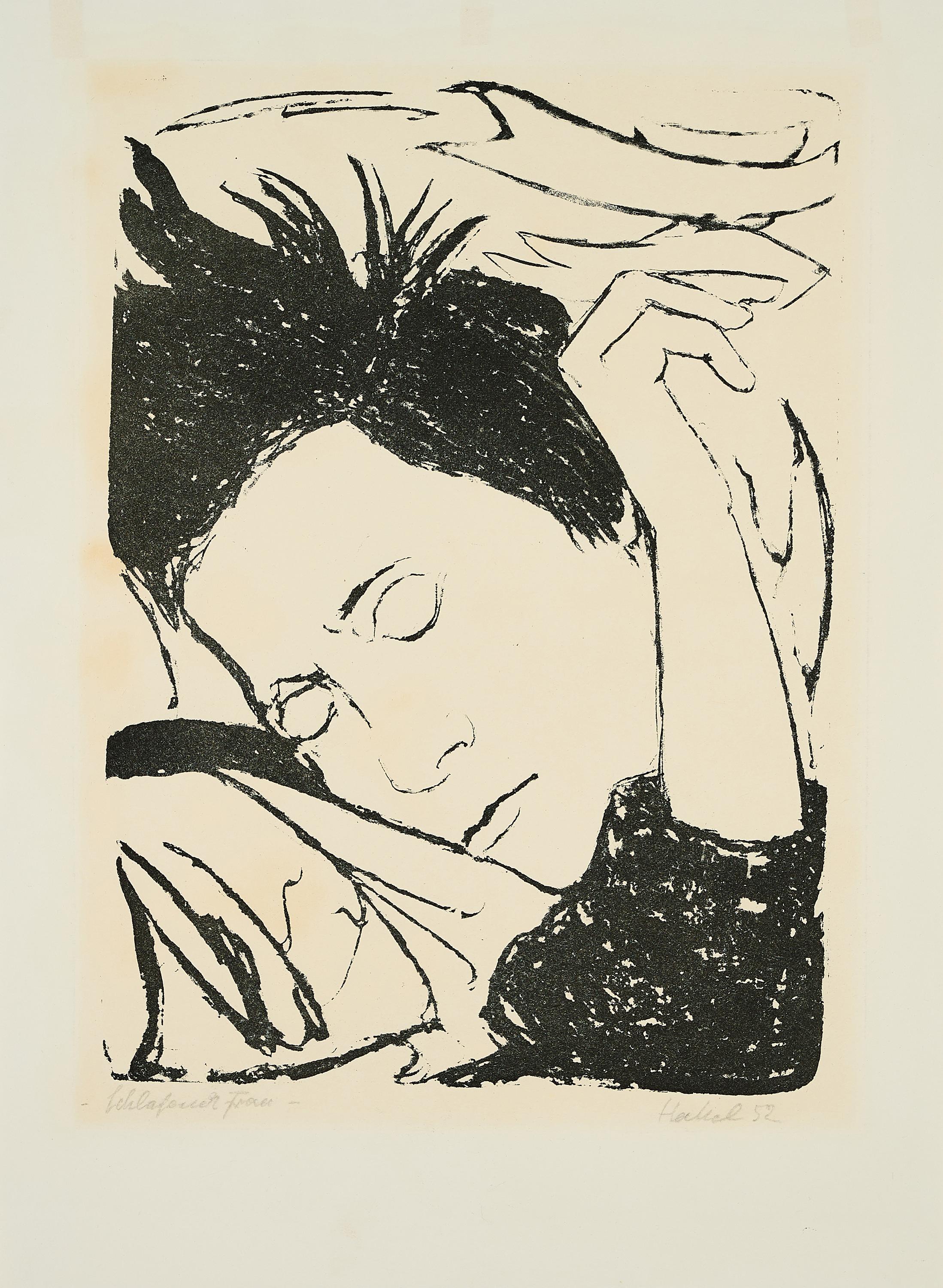 Erich Heckel - Schlafende Frau.