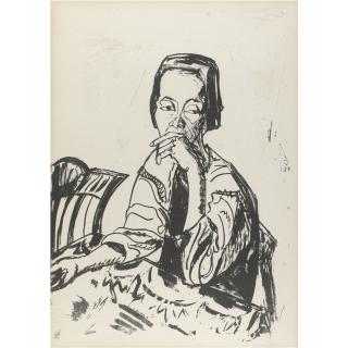 Erich Heckel - Sitzende Frau Am Tisch (Dube 196)