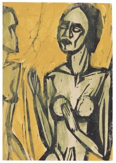 Erich Heckel - Stehender weiblicher Akt