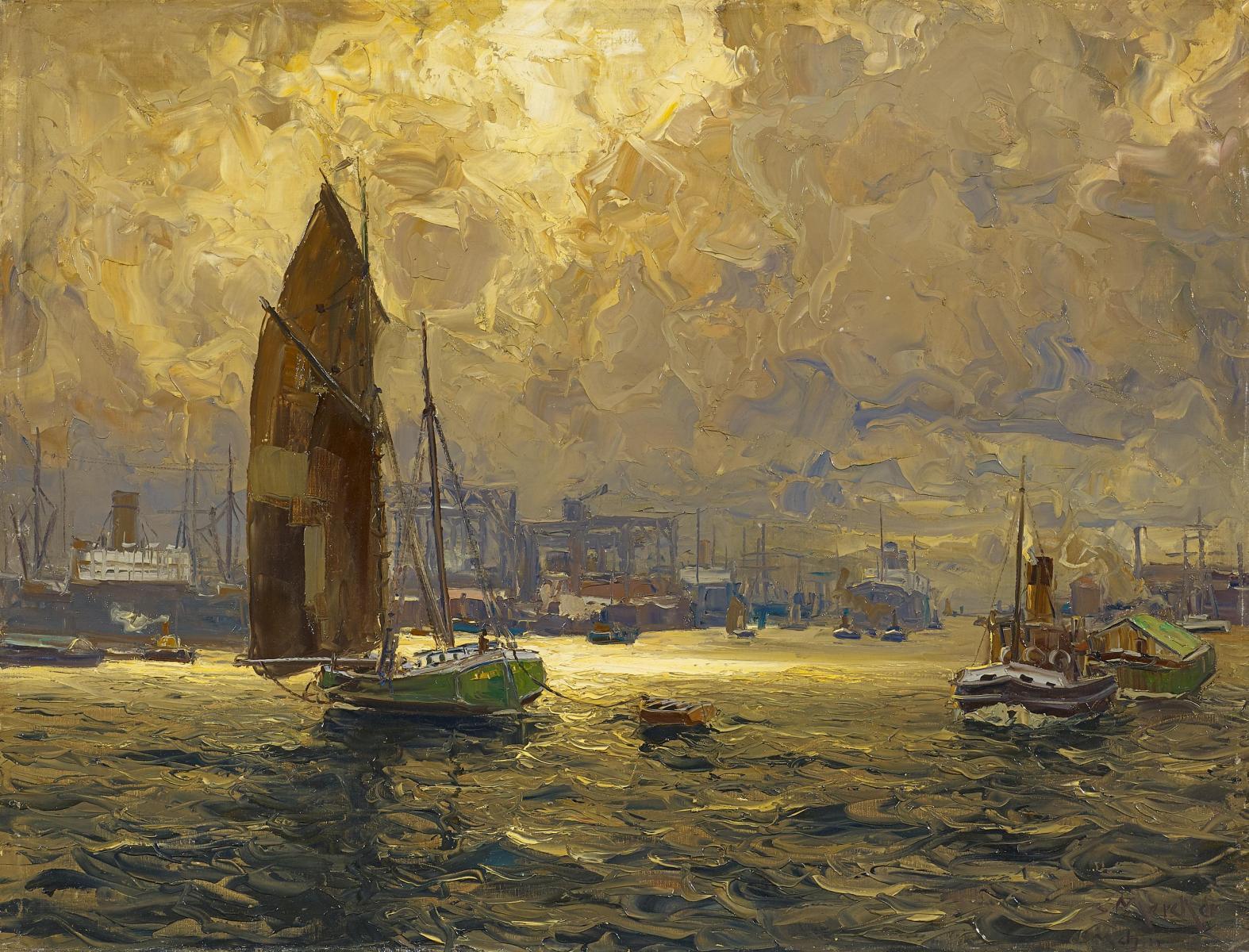 Erich Mercker - Im Hamburger Hafen.