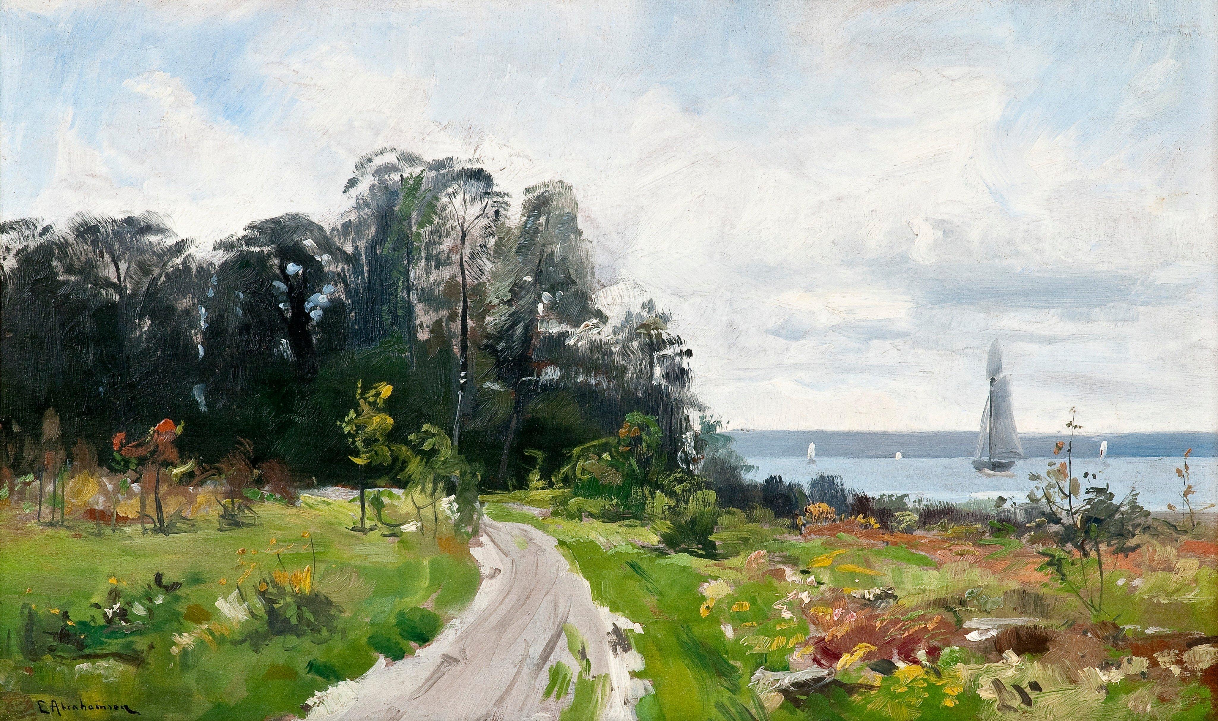 Erik Abrahamsson - Sailboats At Open Sea.