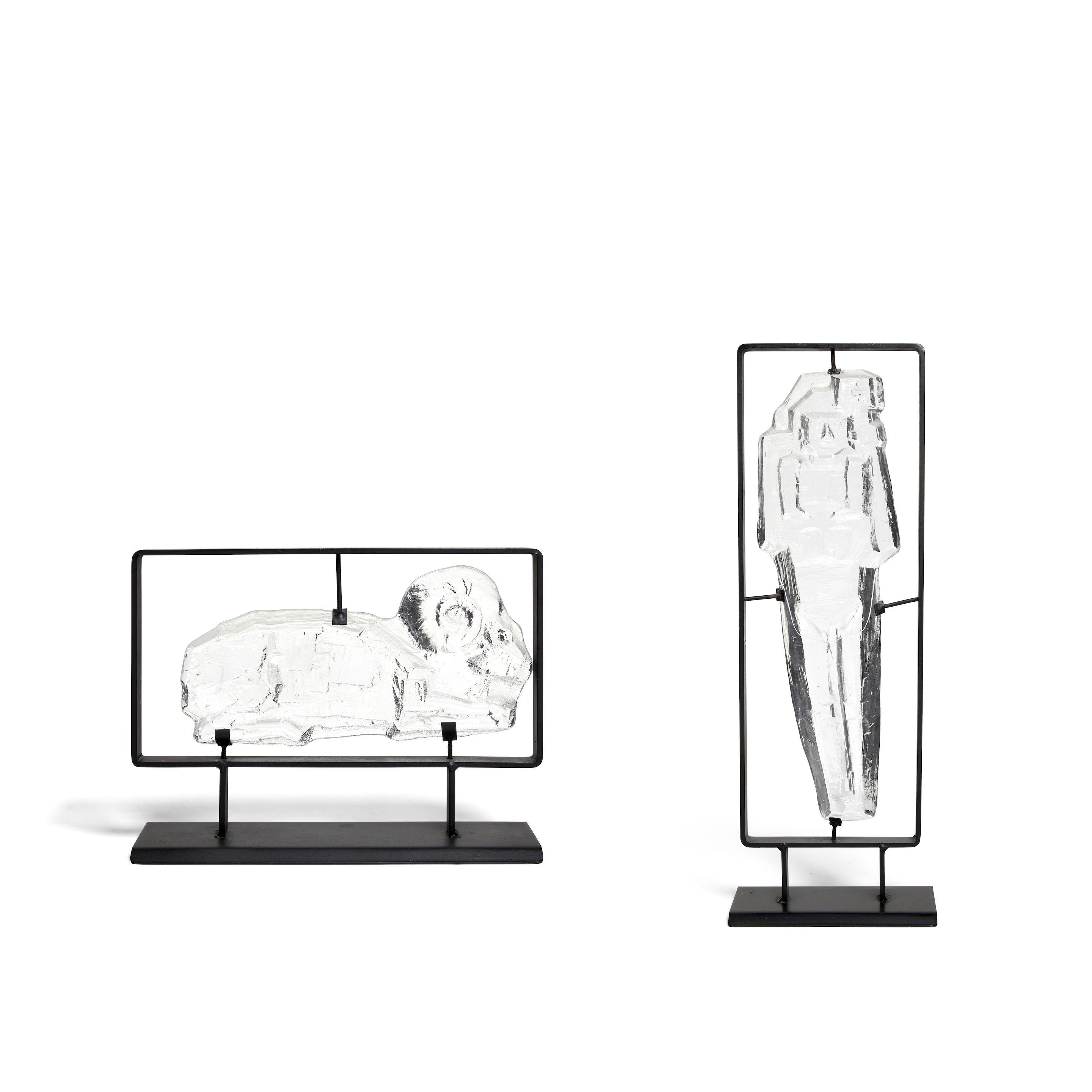 Erik Hoglund - Man and Child & Ram (Two Sculptures)