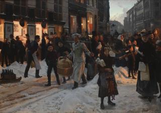 Erik Ludwig Henningsen - Copenhagen, Ostergade at Christmas