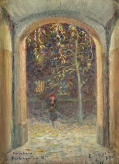 Erik Tryggelin - Höstmotiv från Birkagatan