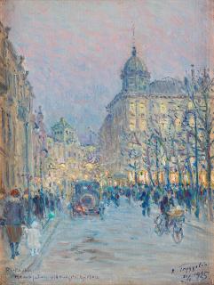 Erik Tryggelin - Street scene from Stockholm with the Royal Dramatical Theatre