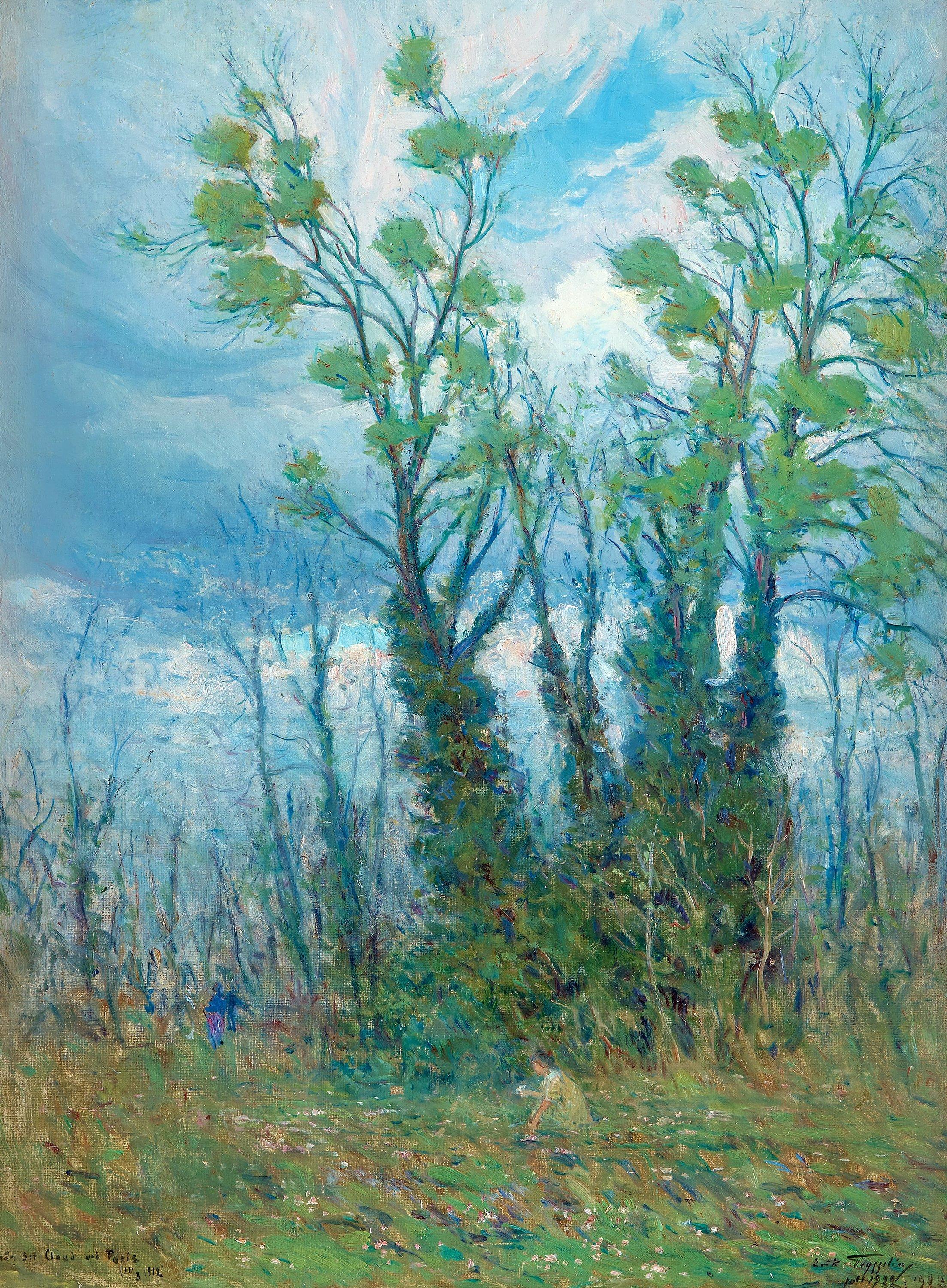 Erik Tryggelin - Woman picking flowers, S:t Cloud Paris