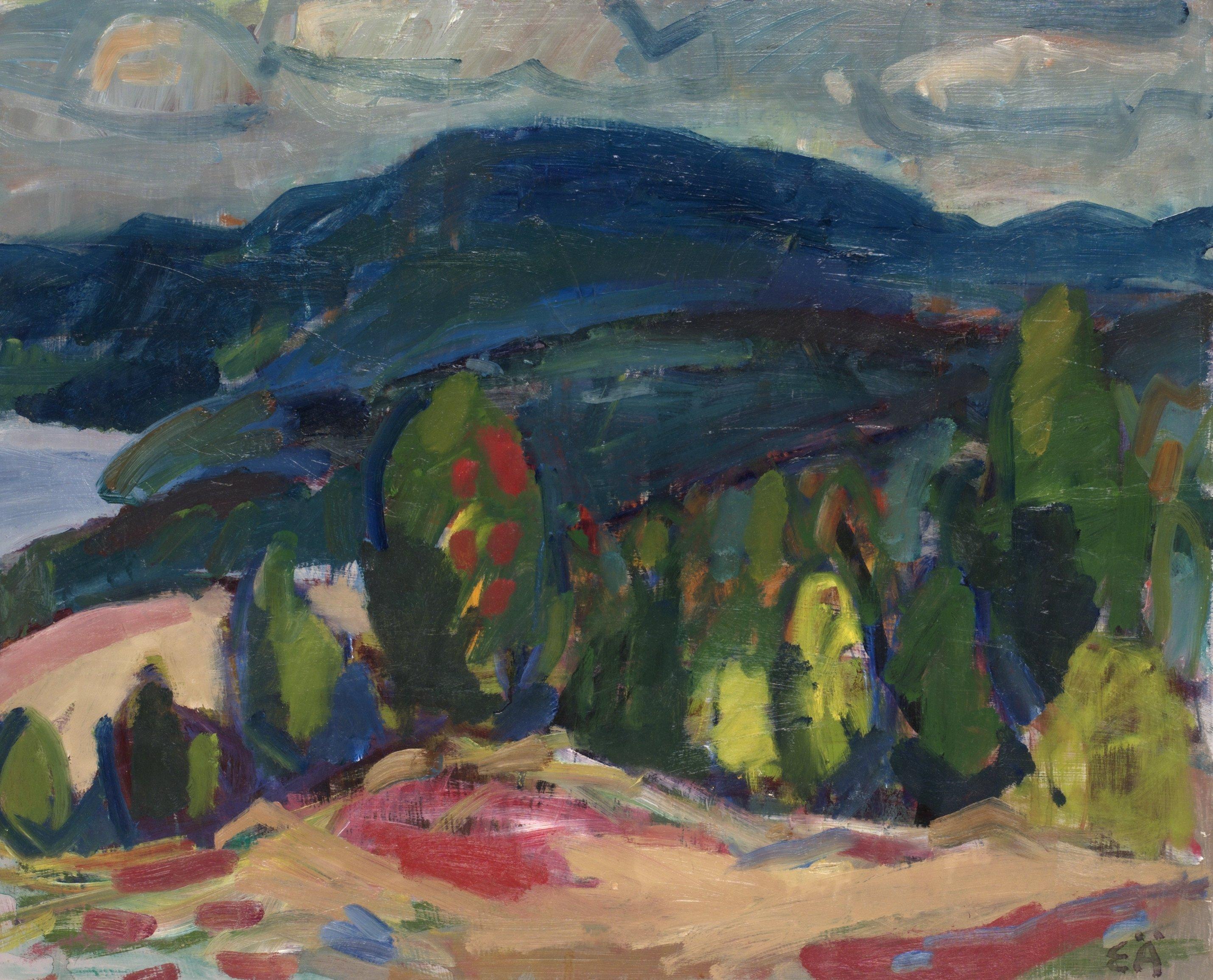 Erling Ärlingsson - Landskap med blånande berg