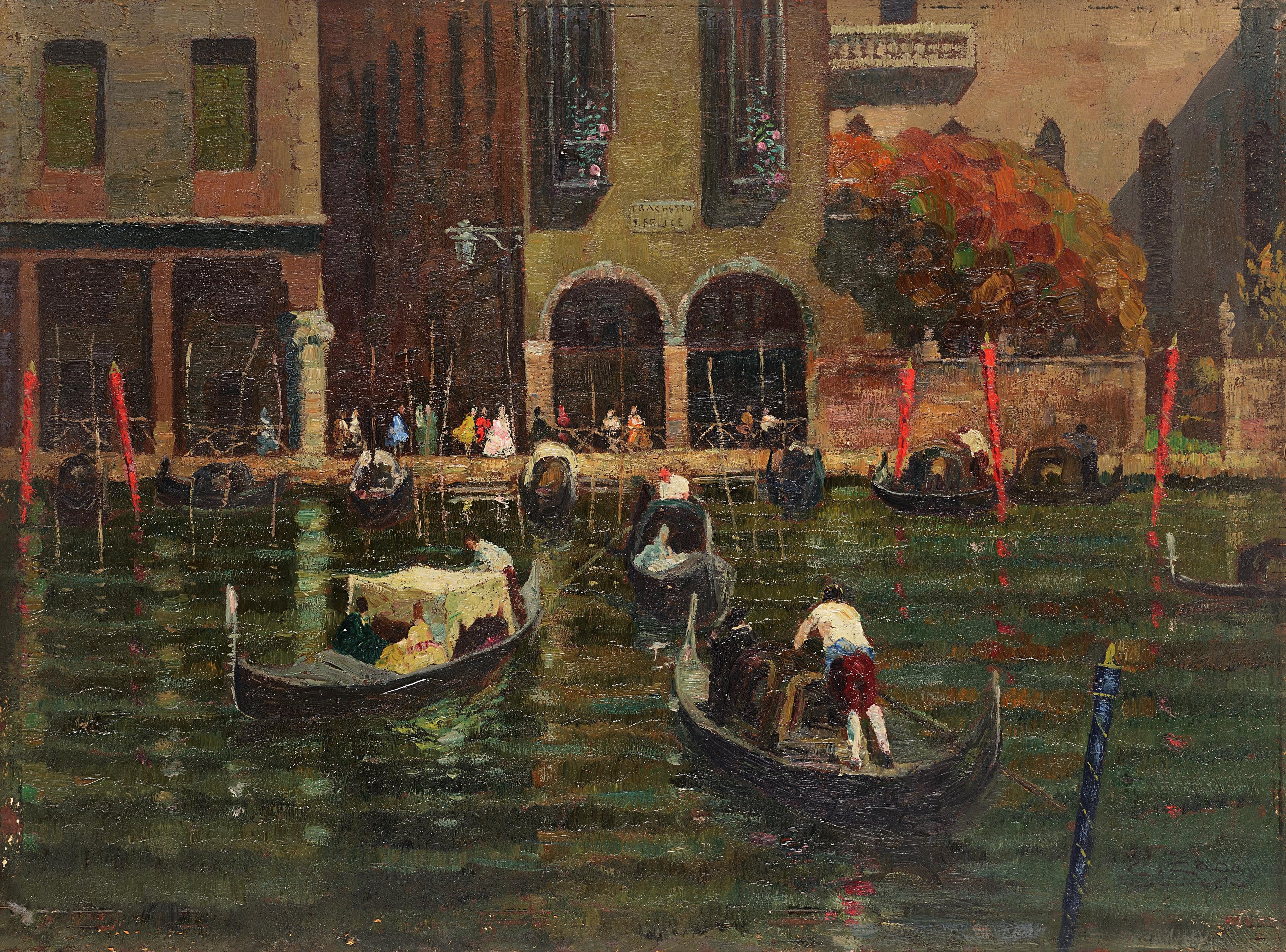 Erma Zago - Gondole a Traghetto San Felice. Venezia