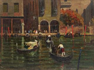 Erma Zago - Gondole a Traghetto San Felice. Venezia