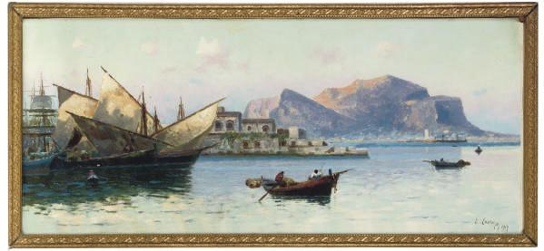 Erminio Cremp - Fishing at sunrise, Palermo bay