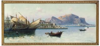 Erminio Cremp - Fishing at sunrise, Palermo bay
