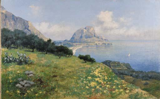 Erminio Cremp - Veduta Del Golfo Di Palermo Con Il Monte Pellegrino