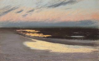 Ernest Ange Duez - Crépuscule sur la plage