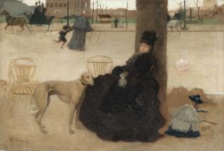 Ernest Ange Duez - Young Mother With Her Child In A Park