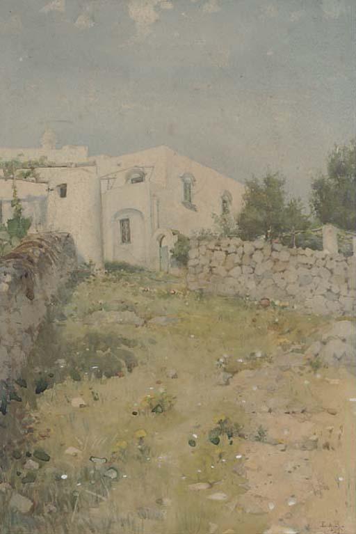 Ernest Arthur Rowe - A Mediterranean Farmstead